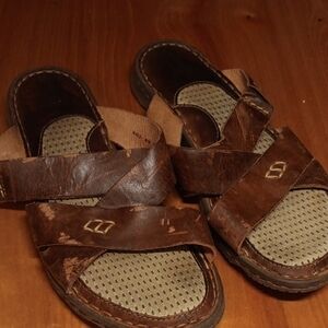 Born Brown Leather Sandals women's size 9